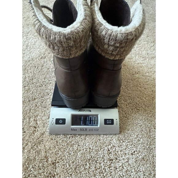 Just Fab Women's Size 7 Brown Ankle Combat Boots Fur Hiker Lace Up Baddie - Picture 8 of 8